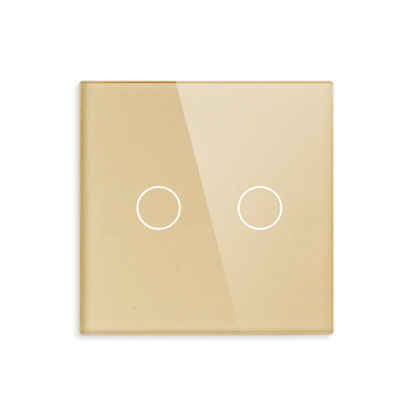 ELEMENT SMALL GLASS PANEL 2 GANG, GOLD                                                                                                                                                                                                                         