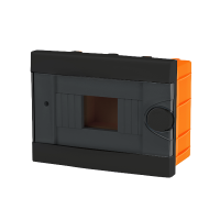 PLASTIC BOX FOR FLUSH MOUNTING 6 WAY (2-6), BLACK                                                                                                                                                                                                              