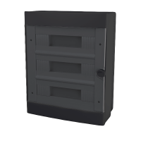 PLASTIC BOX FOR SURFACE MOUNTING 36 WAY (3X12), BLACK                                                                                                                                                                                                          