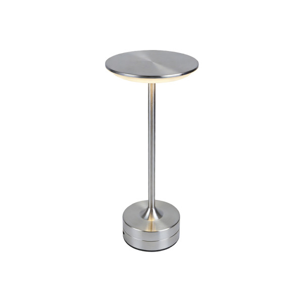3CCT LED Touch Table Lamp, Rechargeable, Adjustable White Light, Silver