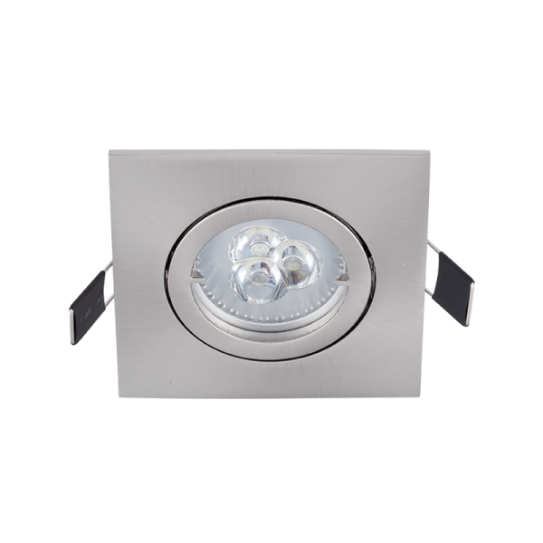 LED METALNI KVADRATNI DOLJESVJETILJKAER SA 6W GU10 2700K SATIN NIKAL