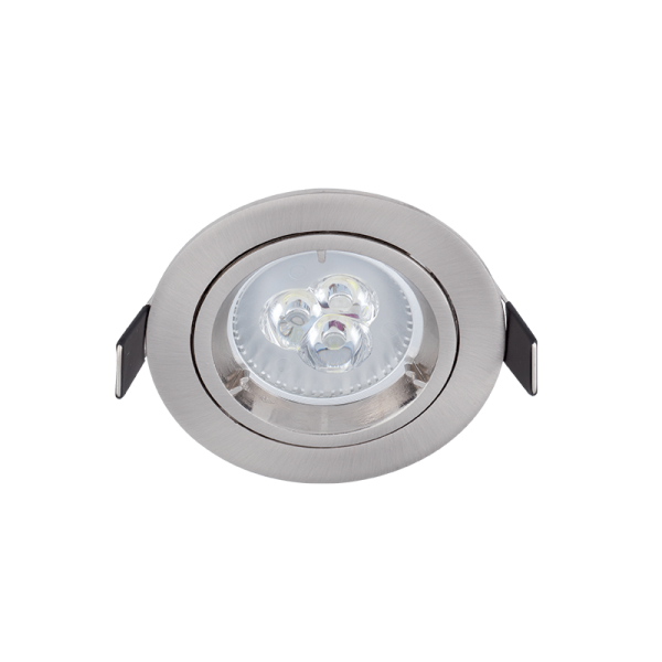 LED METALNI OKRUGLI DOLJESVJETILJKAER SA 6W GU10 6400K SATIN NIKAL