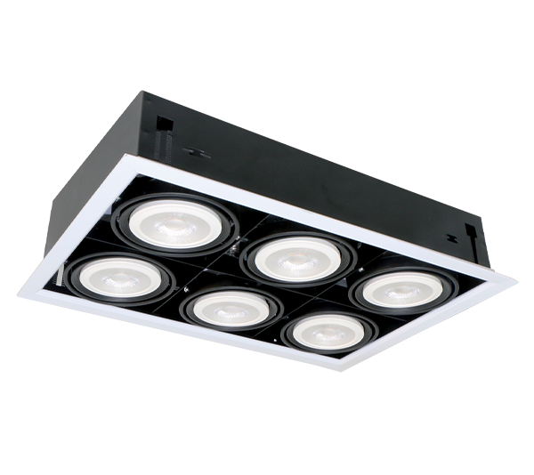 LED ACCENT UGRADBENA SVJETILJKA QUAD612 12W 6XE27 2700K TAMNO SIVA