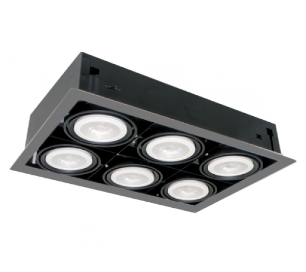 LED ACCENT UGRADBENA SVJETILJKA QUAD610 10W 6XE27 4000K TAMNO SIVA